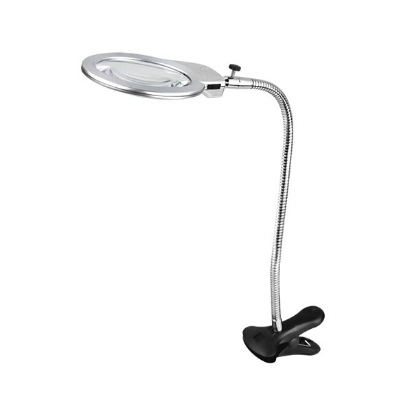 Лупа настольная Kromatech 2/5x, 130 мм, с прищепкой и подсветкой (2 LED) MG15122-1C