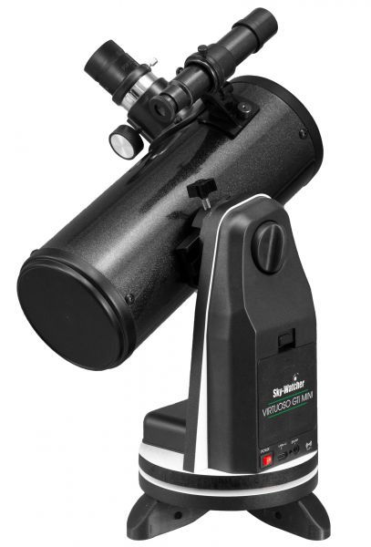 Настольный рефлектор Ньютона Sky-Watcher N100 mini Virtuoso GTi с зеркалом 100 мм, светосилой f/4.8, компьютеризированной монтировкой Добсона с модулем Wi-Fi и базой данных на 42 000 космических объектов для новичков