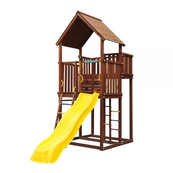 Детский игровой комплекс Jungle Palace JP1 из сосны с горкой, песочницей, скалодромом