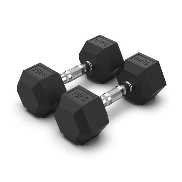 Гантель неразборная гексагональная обрезиненная VictoryFit VF-H100 10 кг