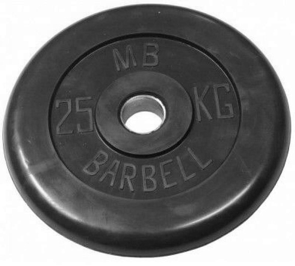 Диск обрезиненный MB Barbell 25 кг, посадочный диаметр 51 мм, стальной