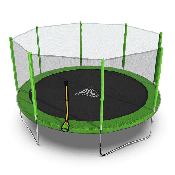 Батут DFC Trampoline Fitness 14ft (427 см) с наружной сеткой, светло-зеленый