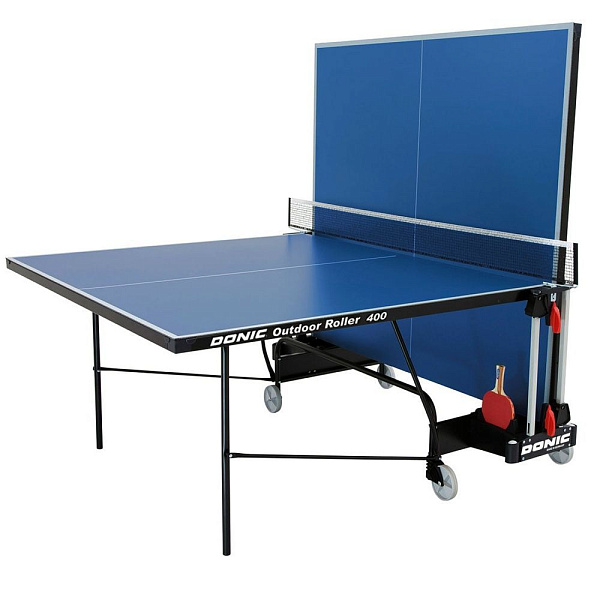 Теннисный стол Donic Outdoor Roller 400 синий для улицы и дачи, складной с сеткой
