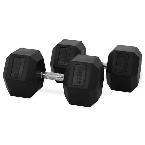 Гантель неразборная гексагональная обрезиненная VictoryFit VF-H475 47,5 кг для фитнеса и тренировок