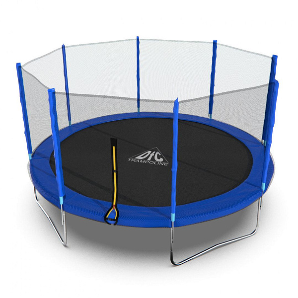 Батут DFC Trampoline Fitness 14ft (427 см) с наружной сеткой, синий