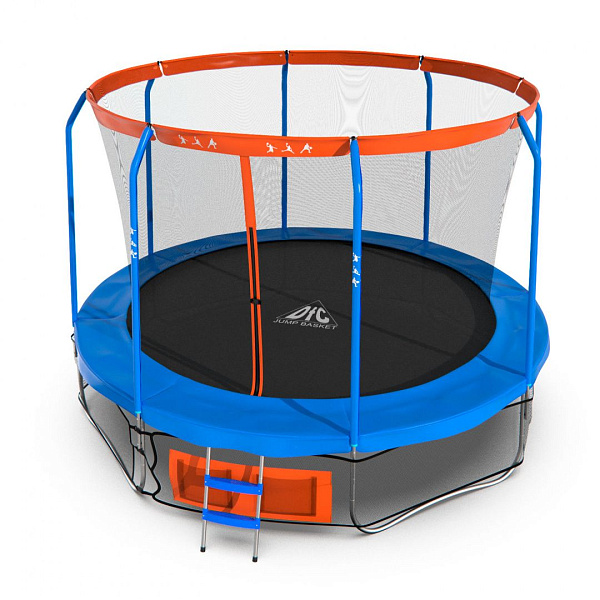 Батут DFC JUMP BASKET 14FT-JBSK-B с сеткой 427 см синий/оранжевый