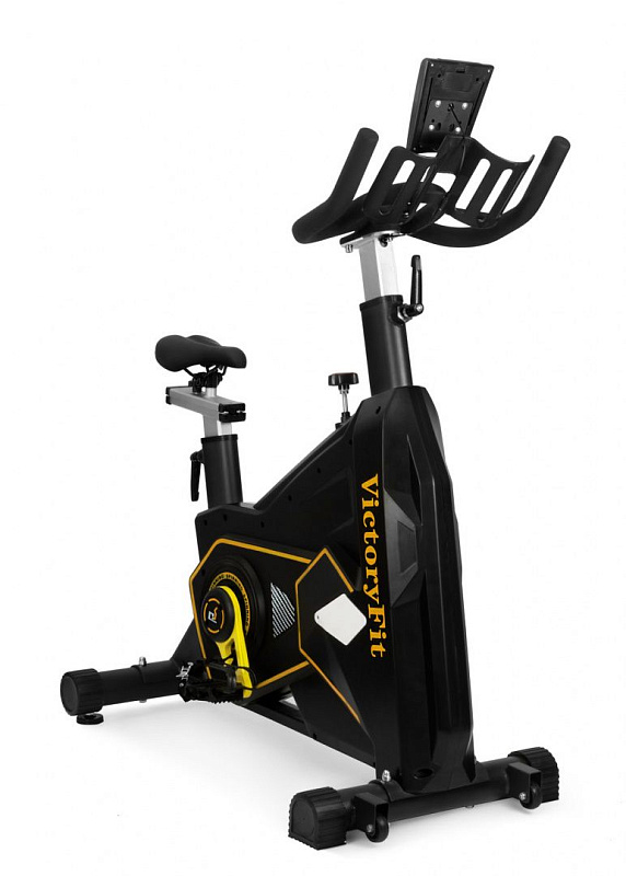 Спинбайк VictoryFit VF-GymRider 225 Black: профессиональный, маховик 23 кг, до 150 кг