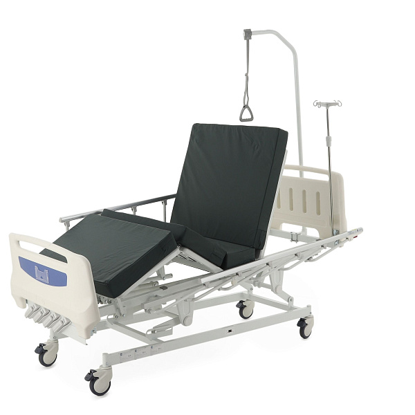 Кровать механическая MED-MOS Е-1 (ABS, 4 секции, рег.высоты, Т/АТ) с матрасом