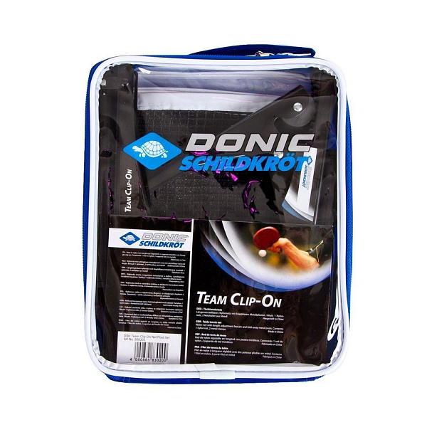 Сетка для настольного тенниса Donic Team Clip-On: нейлоновая, с креплением-клипсой, регулируемая
