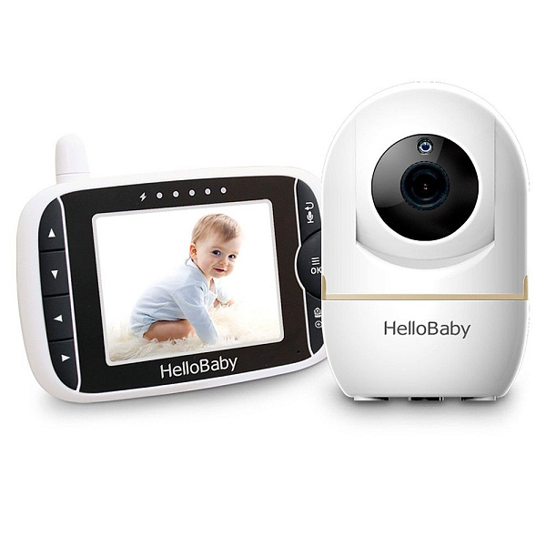 Видеоняня HelloBaby HB65 с поворотной камерой и большим экраном 3.2 дюйма