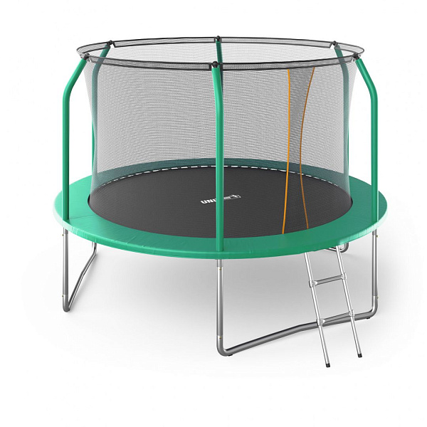 Батут UNIX Line SUPREME BASIC 10 ft (3.05 м) зеленый с сеткой и лестницей до 150 кг