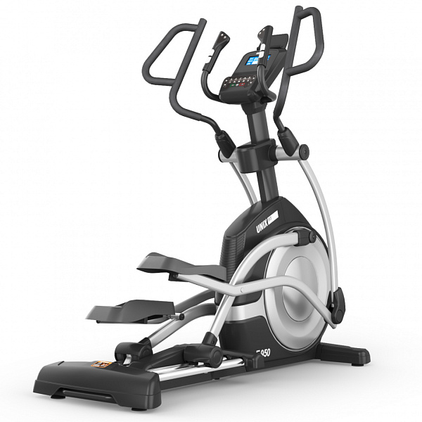 Эллиптический тренажер UNIX Fit E-950 PRO Auto Incline (LED) для дома и зала, длина шага 53 см, маховик 26 кг