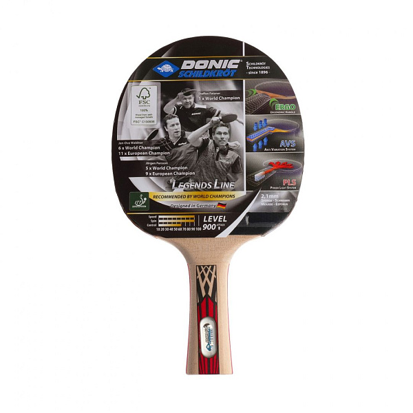 Ракетка для настольного тенниса DONIC LEGENDS 900 Атака, Spinmax 2.1 мм, AVS, PLS, ERGO, ITTF