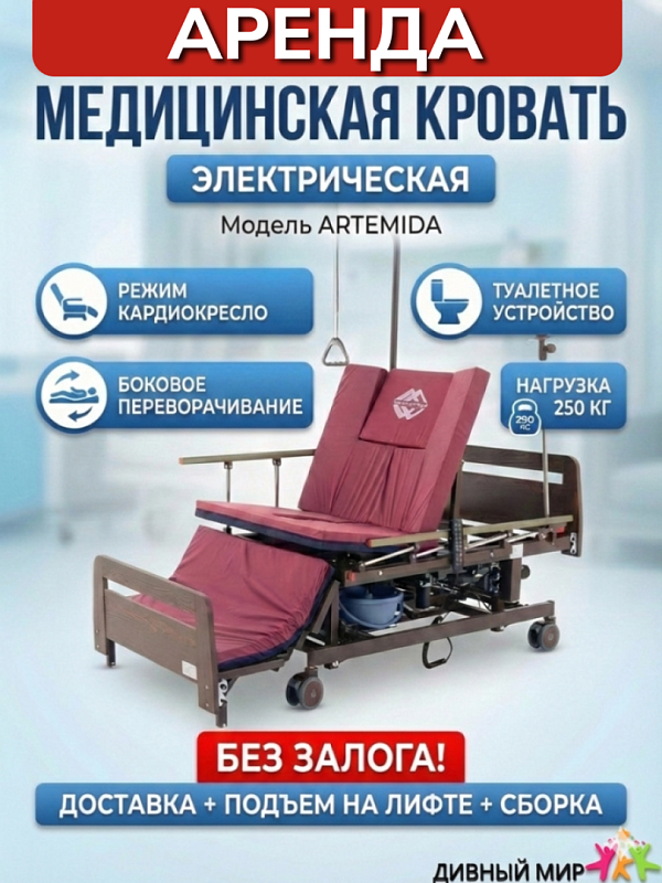 Кровать электрическая Мед-Мос DB-11А (МЕ-5228Н-10) ЛДСП Венге тёмный, 5 функ