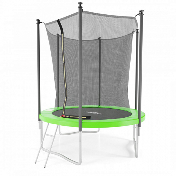 Батут DFC JUMP4FUN 6 ft (183 см) с защитной сеткой и лестницей, зеленый, до 80 кг