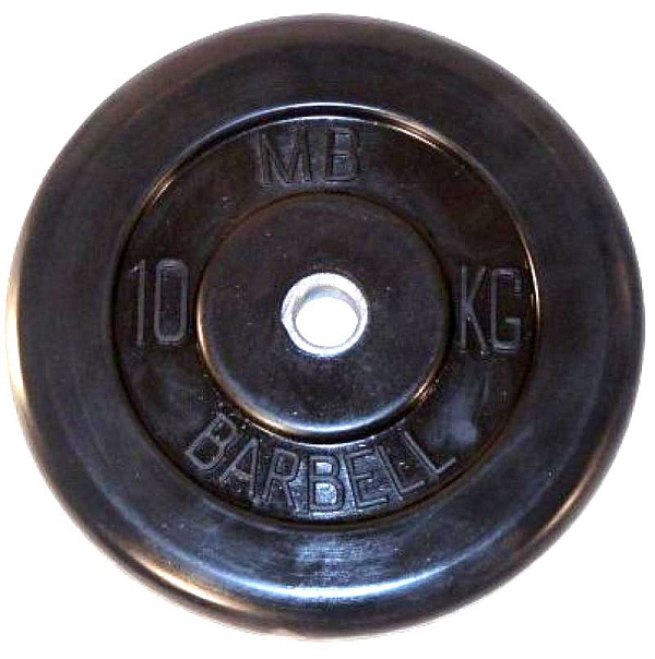 Обрезиненный диск MB Barbell Plt 10 кг, посадочный диаметр 26 мм, стальной