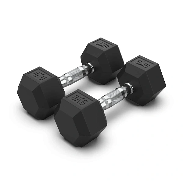 Гантель неразборная гексагональная обрезиненная VictoryFit VF-H080 8 кг для фитнеса и тренировок