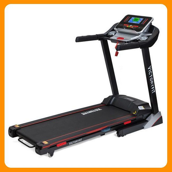Электрическая складная беговая дорожка для дома VictoryFit VF-735 с мотором 3 л.с., полотном 140х45 см, декой 16 мм, автосмазкой, регулировкой уклона до 15% и пружинной амортизацией для пользователей весом до 130 кг