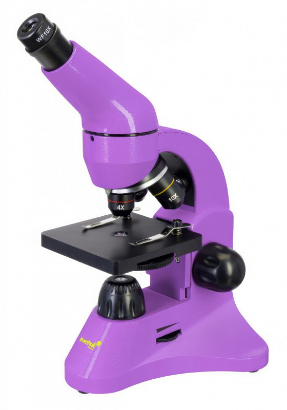 Микроскоп Levenhuk Rainbow 50L PLUS Amethyst\Аметист 64-1280x, с кейсом и набором для опытов