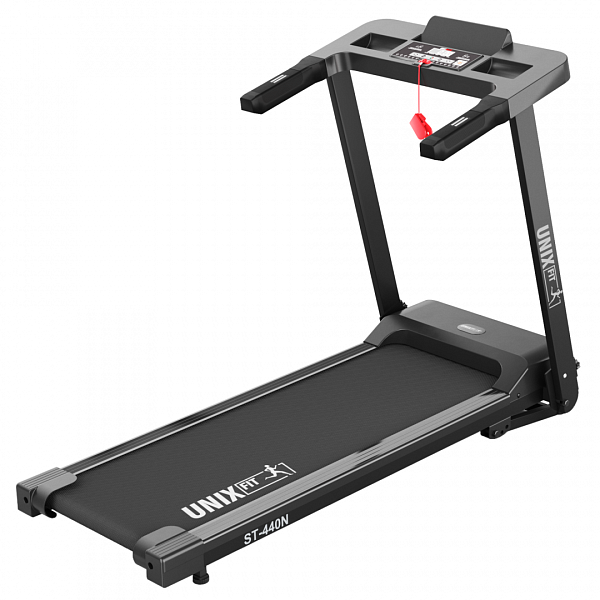 Беговая дорожка UNIX Fit ST-440N Black для дома: компактная, складная, до 12 км/ч, наклон 12%, до 110 кг