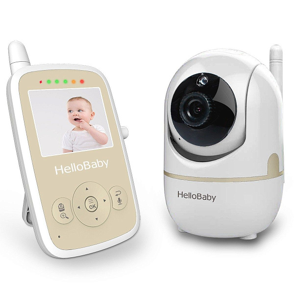 Видеоняня HelloBaby HB248 с поворотной камерой, дисплей 2.4, ночное видение, термометр