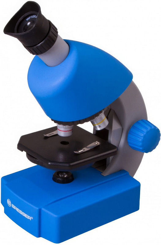 Микроскоп Bresser Junior 40x-640x синий для детей с набором для опытов