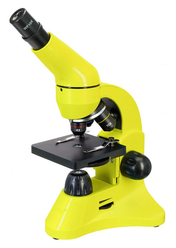 Микроскоп Levenhuk Rainbow 50L Lime 40-800x с набором для опытов и кейсом