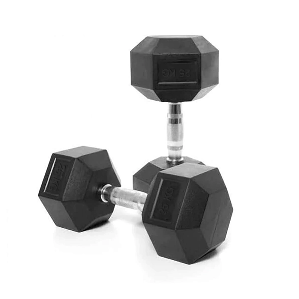 Гантель неразборная гексагональная VictoryFit VF-H250 25 кг обрезиненная сталь