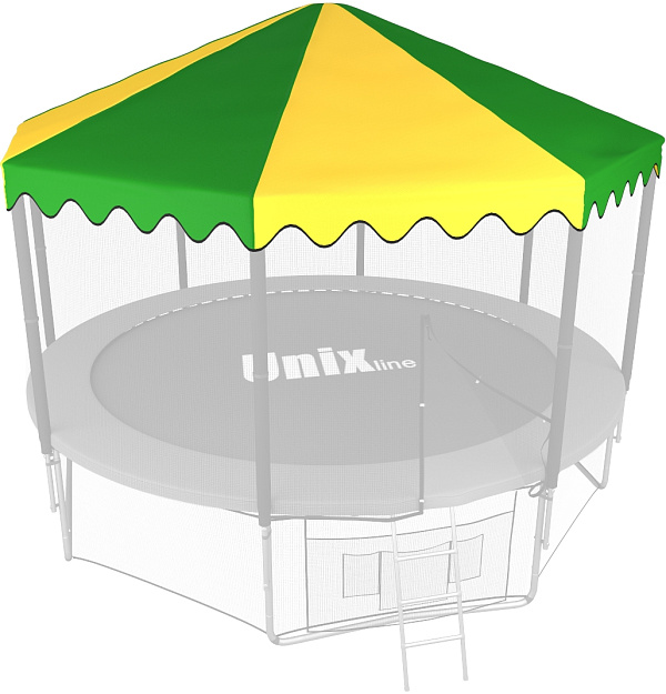 Крыша для батута UNIX Line 14 ft (4.27 м) Green/Yellow - защита от солнца и дождя