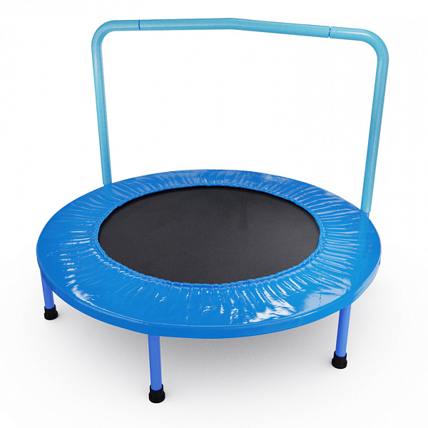 Батут DFC JUMPFIT 36'' синий с поручнем для дома и тренировок, до 100 кг