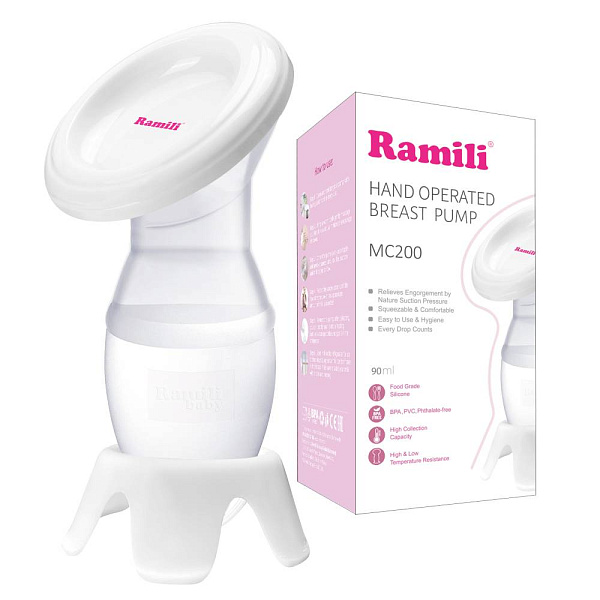 Ручной молокоотсос Ramili MC200: комфортное сцеживание, мягкий силикон, компактный, BPA Free