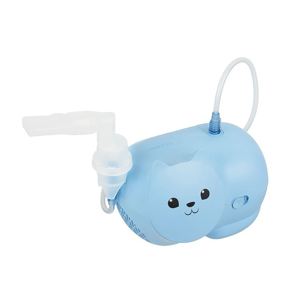 Ингалятор компрессорный OMRON Neko Kat детский голубой для лечения кашля
