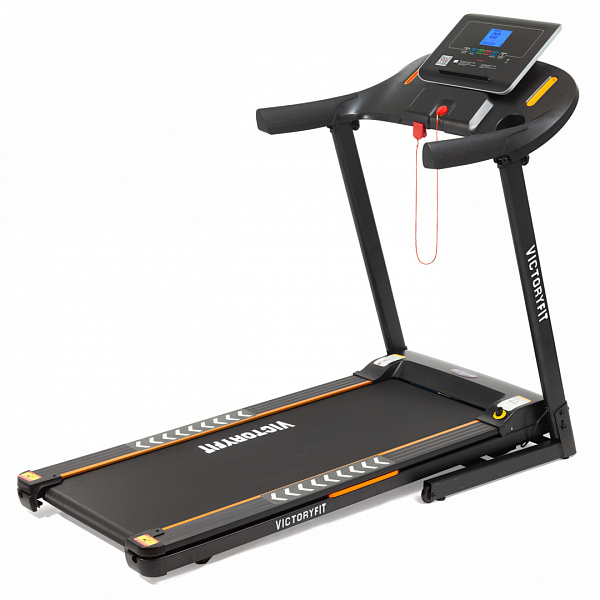 Беговая дорожка VictoryFit VF-518 для дома: 12 программ, скорость до 14 км/ч, до 120 кг, Bluetooth