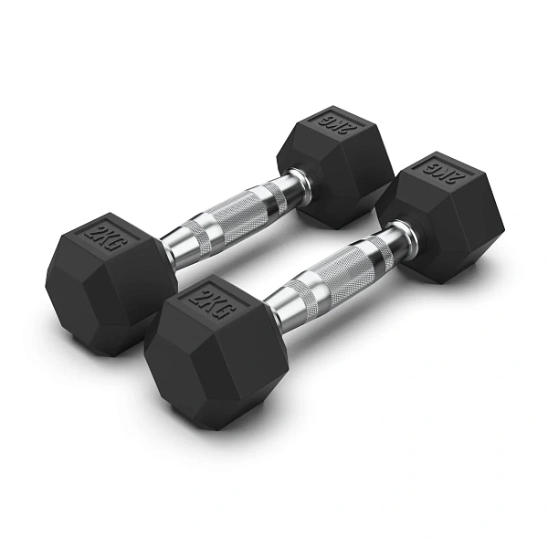 Гантель неразборная гексагональная обрезиненная VictoryFit VF-H020 2 кг для фитнеса и тренировок