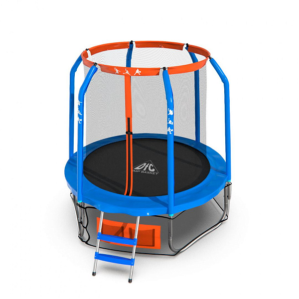 Батут DFC JUMP BASKET с сеткой 6FT-JBSK-B 183 см синий с оранжевым до 80 кг