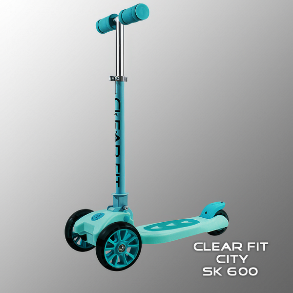 Детский самокат Clear Fit City SK 600 с подсветкой колес, 3 колеса, для детей от 3 лет, до 30 кг