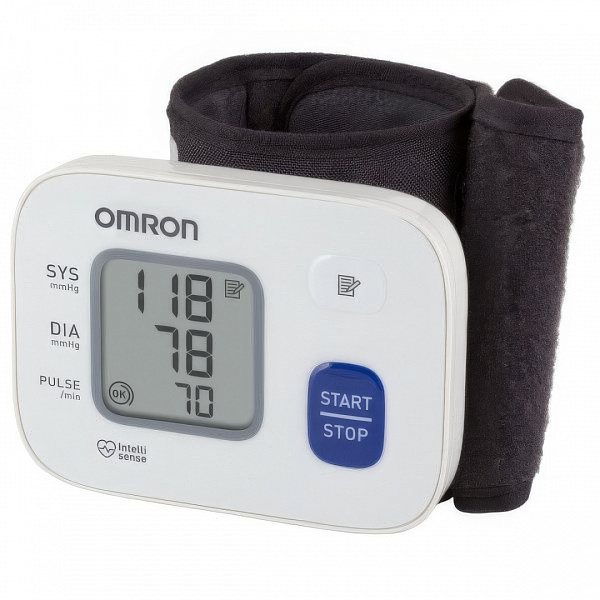 Тонометр электронный на запястье OMRON RS2 (HEM-6121-RU) с индикатором аритмии и памяти на 30 измерений