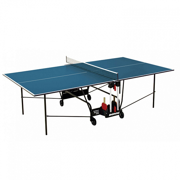 Теннисный стол Donic Indoor Roller 400 bl для дома: раскладной, с сеткой и колесами