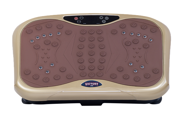 Виброплатформа VictoryFit VF-M130 коричневая: 99 скоростей, до 120 кг, пульт ДУ