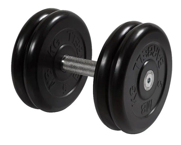 Гантель неразборная MB Barbell 21 кг черная