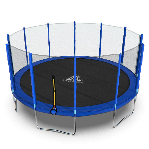Батут DFC Trampoline Fitness 16ft (488 см) с наружной сеткой, синий