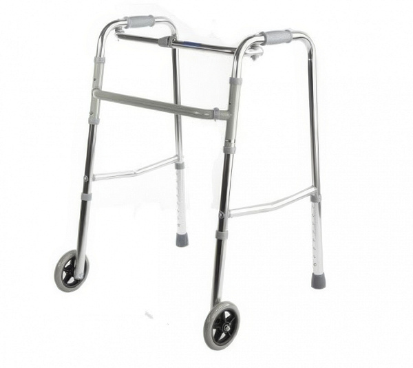 Ходунки-опоры Симс-2 R Wheel на 2 колесах 5'' с шагом и без шага: алюминиевые, регулировка высоты 77-93 см, нагрузка до 100 кг