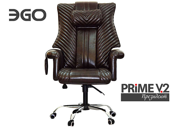 Массажное кресло EGO President EG-1005 LUX (арпатек) антрацит - офисное с подогревом и 4 видами массажа