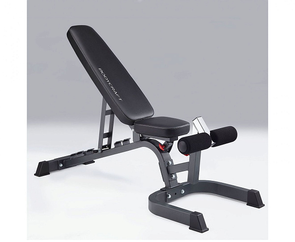 Скамья BODYCRAFT F602 с опциями: парта для бицепса F610 и сгибатель/разгибатель для ног F611 - универсальная силовая скамья для дома