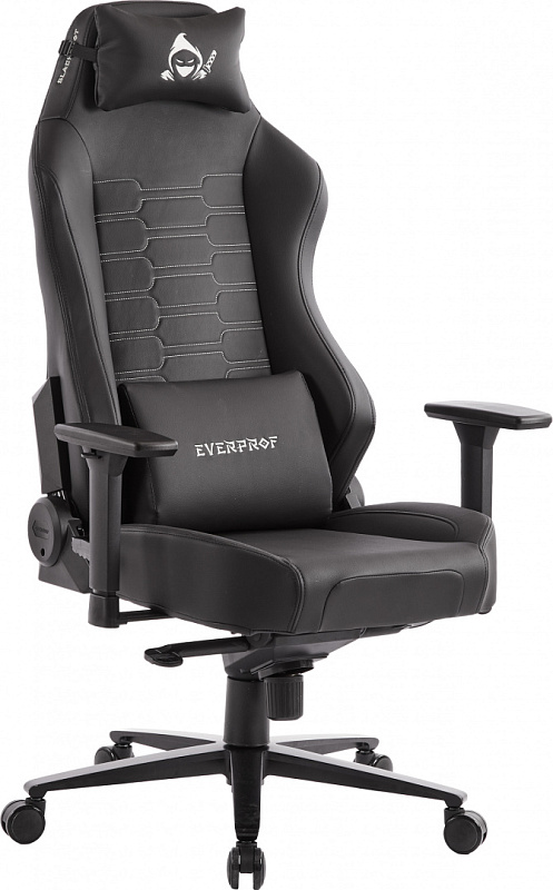 Геймерское кресло Everprof Blackshot черное из экокожи с 3D подлокотниками и мультиблоком