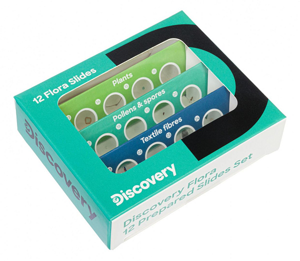 Набор микропрепаратов Levenhuk Discovery Флора, 12 шт. - готовые образцы для микроскопа