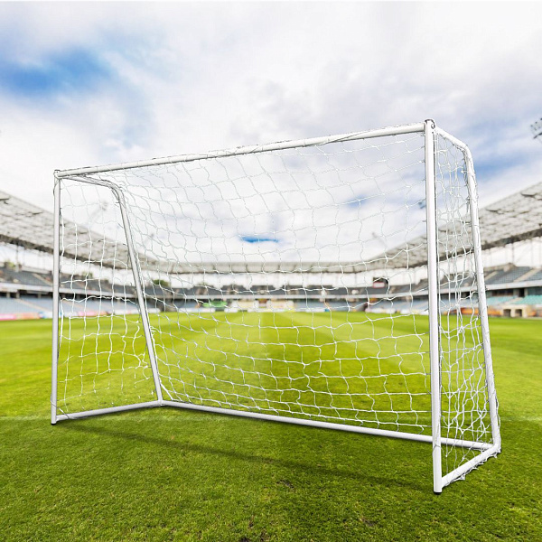 Стальные футбольные мини-ворота DFC GOAL240 в комплекте из 2 штук размером 240x150x65 см для улицы и помещений с разборным каркасом из профиля 25 мм, толщиной стенки 1 мм, сеткой и шестью анкерами для фиксации к земле