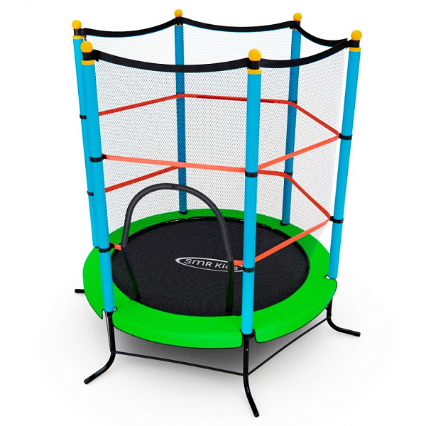 Детский батут DFC SMRKIDS 55 (140 см) с защитной сеткой, зеленый - до 45 кг