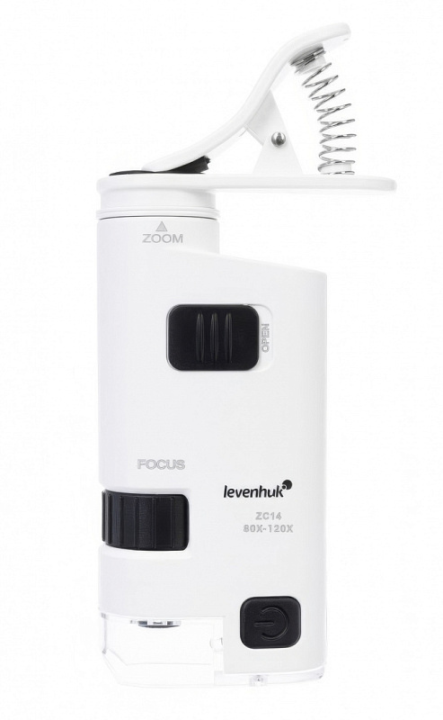 Карманный микроскоп Levenhuk Zeno Cash ZC14 80-120x с подсветкой для проверки денег и креплением на смартфон