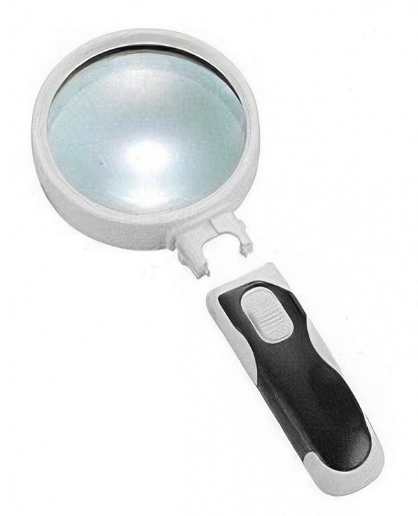 Лупа Kromatech ручная круглая 16x, 37 мм, с подсветкой (2 LED), черно-белая 77337B